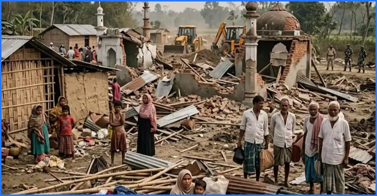 আসামে উচ্ছেদ অভিযান: গৃহহীন ১১০০ মুসলিম পরিবার, ভাঙা হলো ১০টি মসজিদ