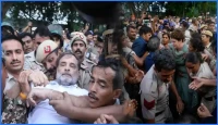 রাহুল ও প্রিয়াঙ্কা গান্ধীকে আটক করল পুলিশ